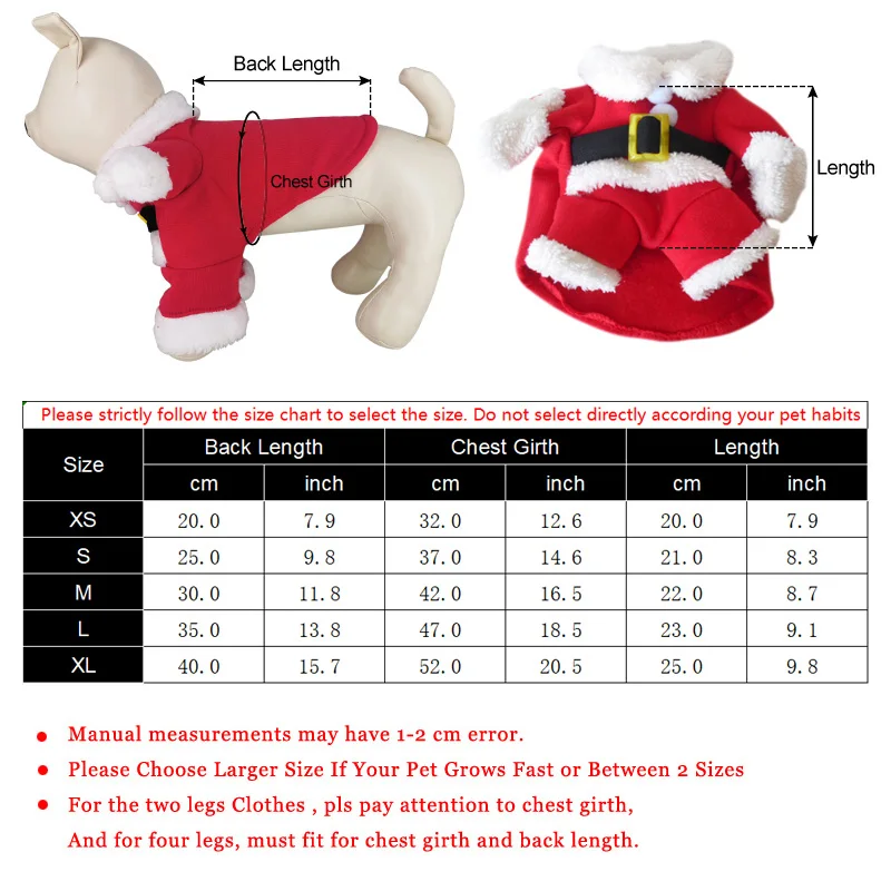 Winter Christmas Pet Cat Costumes Funny Santa Claus Clothes For Small Cats Dogs Xmas New Year Cat Clothing Kitty Kitten Outfits