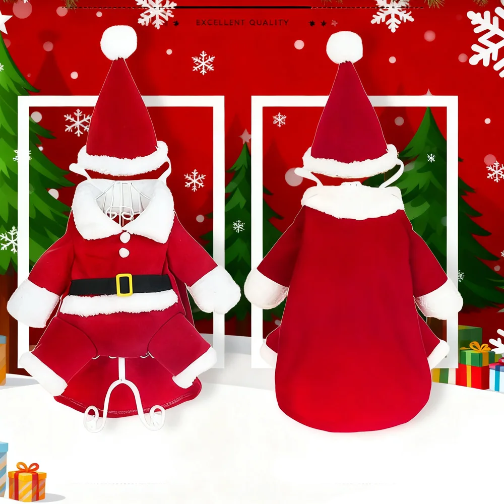 Winter Christmas Pet Cat Costumes Funny Santa Claus Clothes For Small Cats Dogs Xmas New Year Cat Clothing Kitty Kitten Outfits