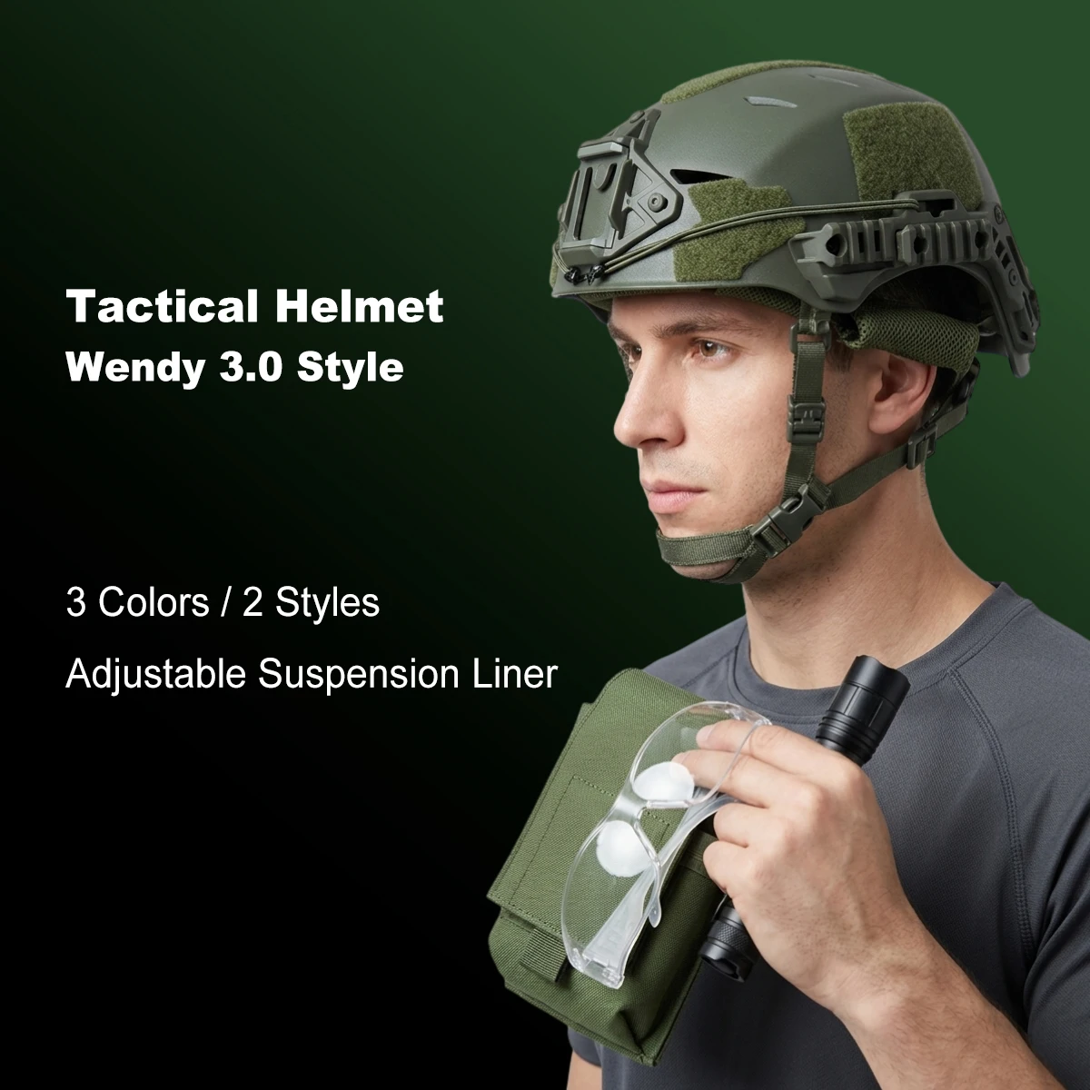 Wendy's Helmet 3.0 Thickened Tactical Airgun Safety Ballistic Helmet Adjustable Outdoor Hunting CS Sports Bike Equipment