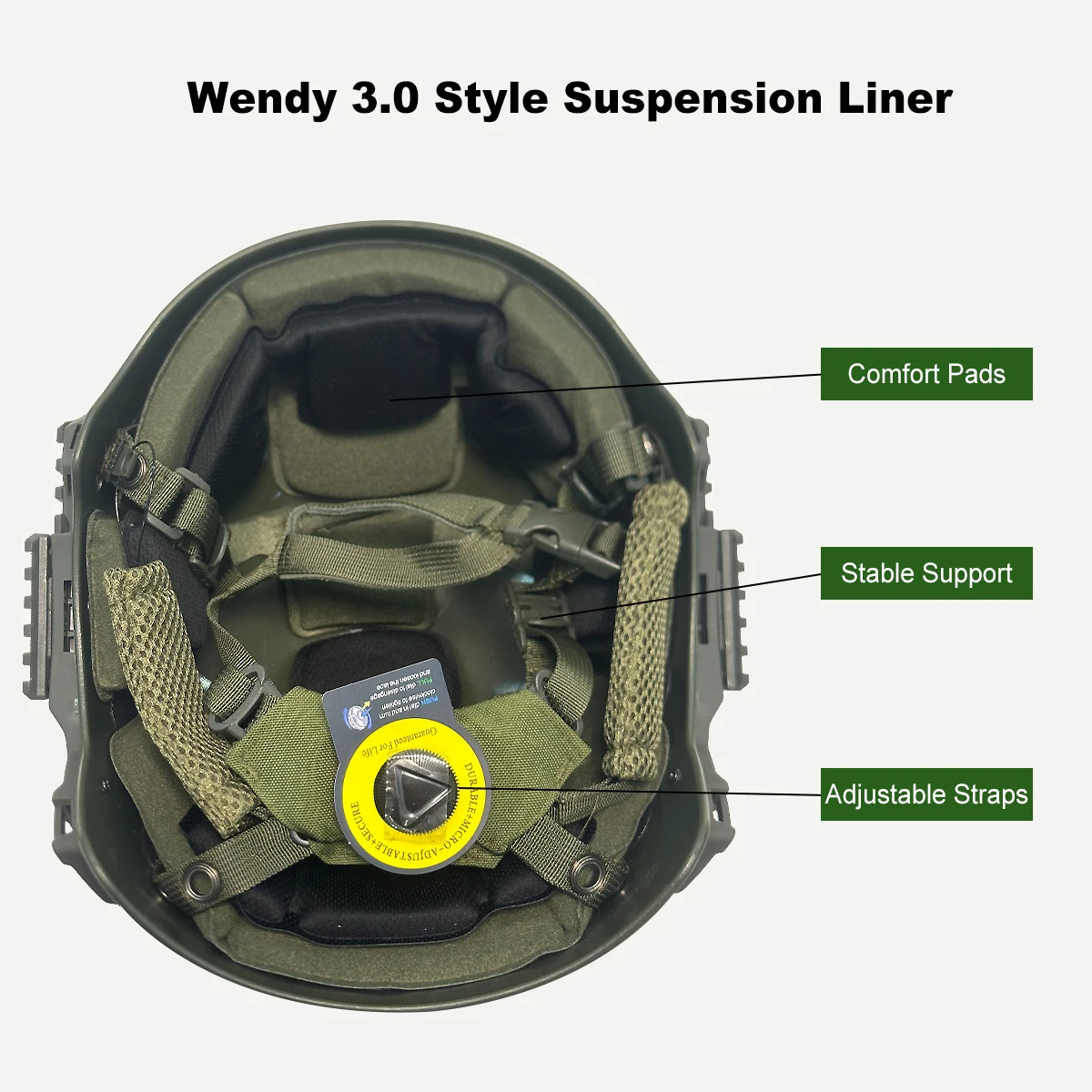 Wendy's Helmet 3.0 Thickened Tactical Airgun Safety Ballistic Helmet Adjustable Outdoor Hunting CS Sports Bike Equipment