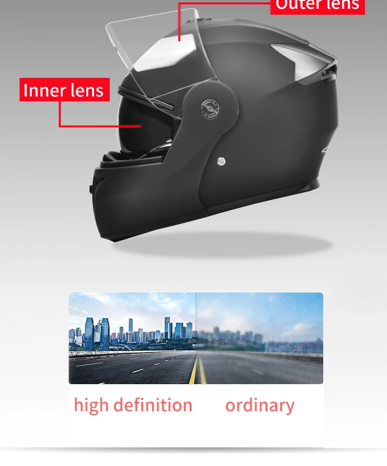 AD Factory Wholesale Fashion LED Intelligence Taillights Motorcycle Helmet Dual Mirror Riding Full Helmet for Safe Travel Hat