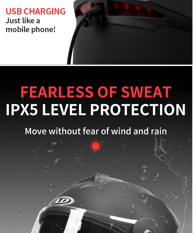 AD Factory Wholesale Fashion LED Intelligence Taillights Motorcycle Helmet Dual Mirror Riding Full Helmet for Safe Travel Hat