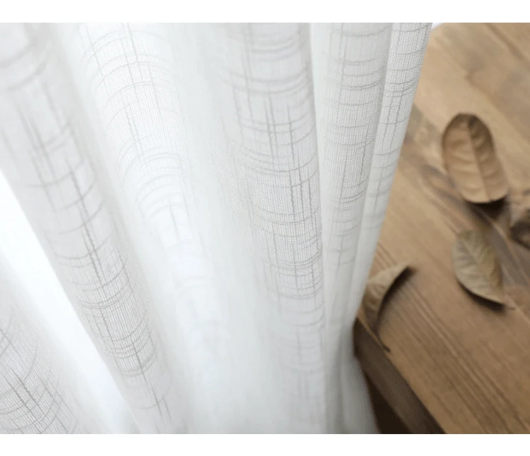 Japanese Style Linen semi-shading ramie curtain yarn Norse hemp yarn pure color linen curtains yarn living room custom curtain