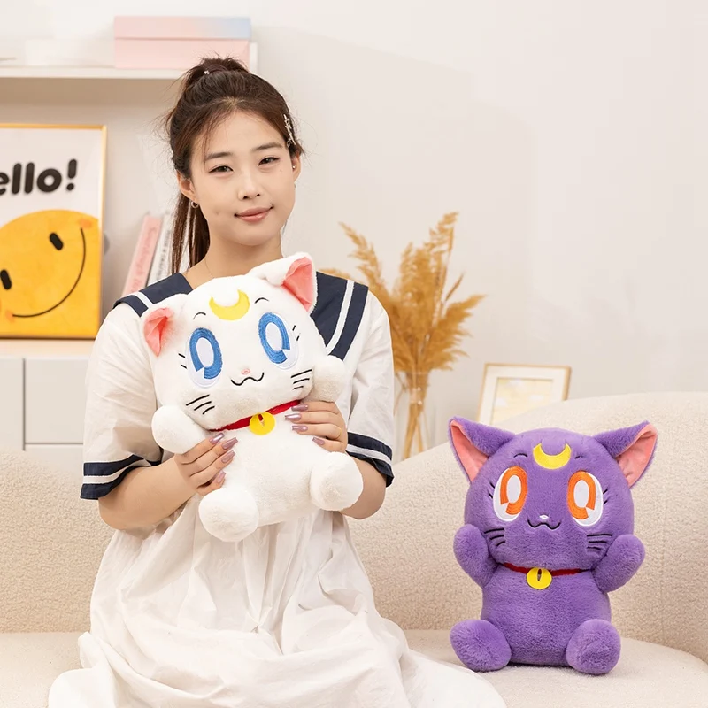 Japan Anime Sailor Moon Plush Cat Toys Kitten Stuffed Doll Girlish Kawaii Room Decor Stuffed Kawaii Gifts For Girlfriend