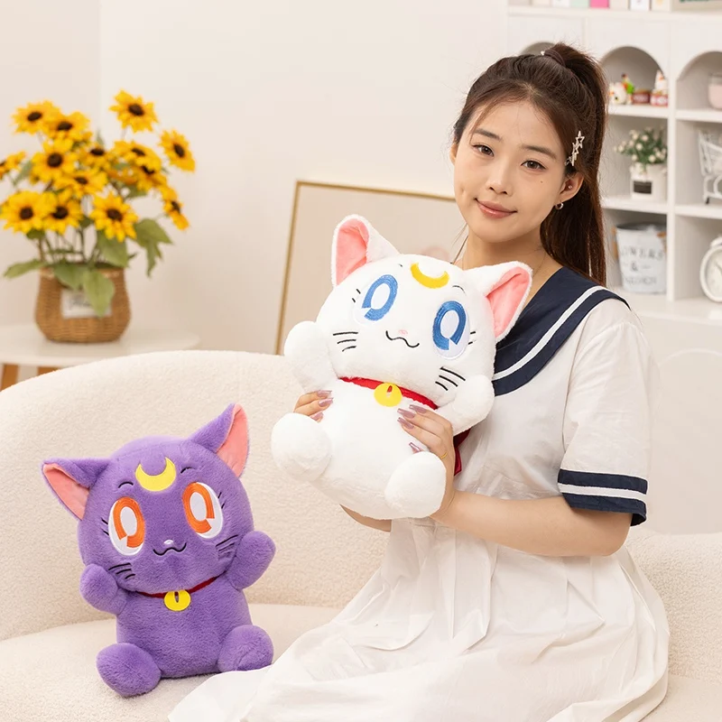 Japan Anime Sailor Moon Plush Cat Toys Kitten Stuffed Doll Girlish Kawaii Room Decor Stuffed Kawaii Gifts For Girlfriend