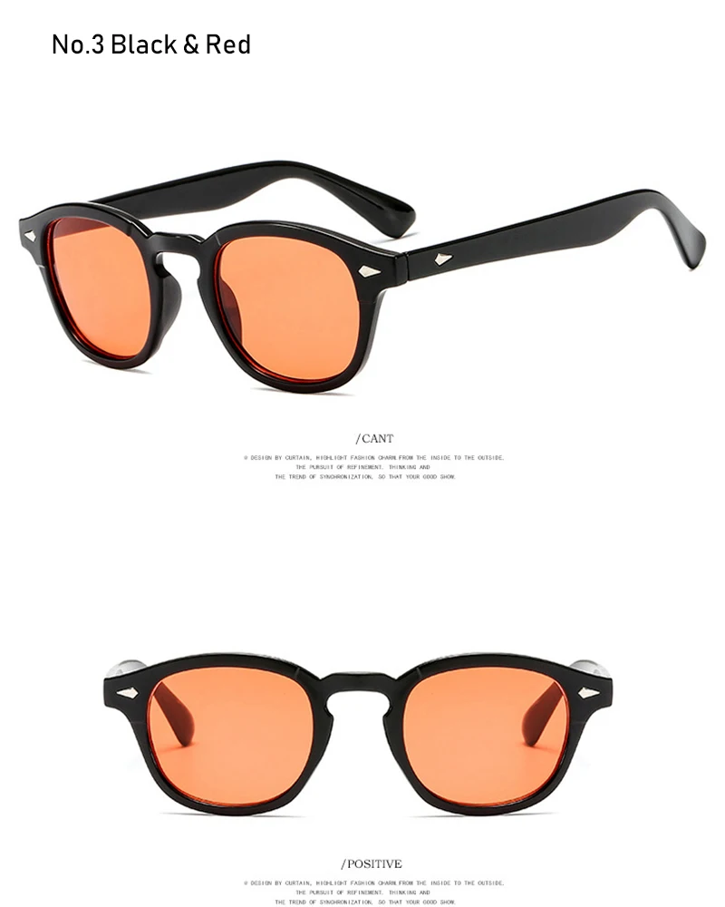 Fashion Johnny Depp Small Style Round Sunglasses Mens Womens Clear Tinted Lens Brand Design Party Show Sun Glasses Oculos De Sol