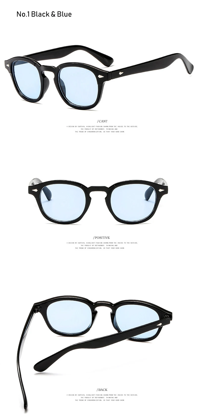 Fashion Johnny Depp Small Style Round Sunglasses Mens Womens Clear Tinted Lens Brand Design Party Show Sun Glasses Oculos De Sol