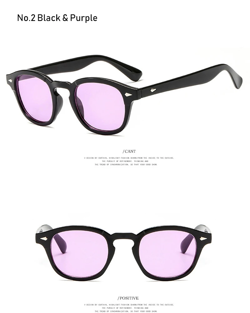 Fashion Johnny Depp Small Style Round Sunglasses Mens Womens Clear Tinted Lens Brand Design Party Show Sun Glasses Oculos De Sol