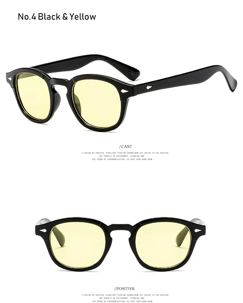 Fashion Johnny Depp Small Style Round Sunglasses Mens Womens Clear Tinted Lens Brand Design Party Show Sun Glasses Oculos De Sol