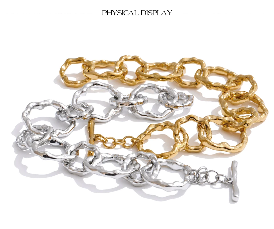Yhpup High Quality Stainless Steel Handmade Chain Bracelet Bangle Waterproof Texture Toggle-Clasps Wrist Jewelry Exclusive Gift
