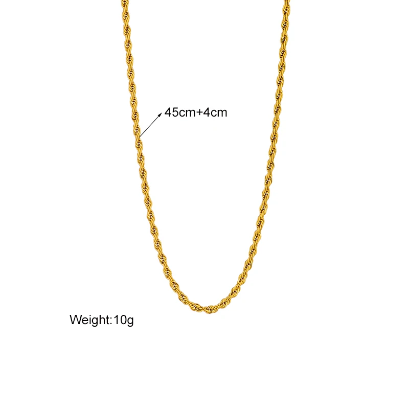 DIEYURO 316L Stainless Steel Gold Color Chain Necklace Bracelets For Women Girl Fashion Non-fading Lady Jewelry Set Accessories