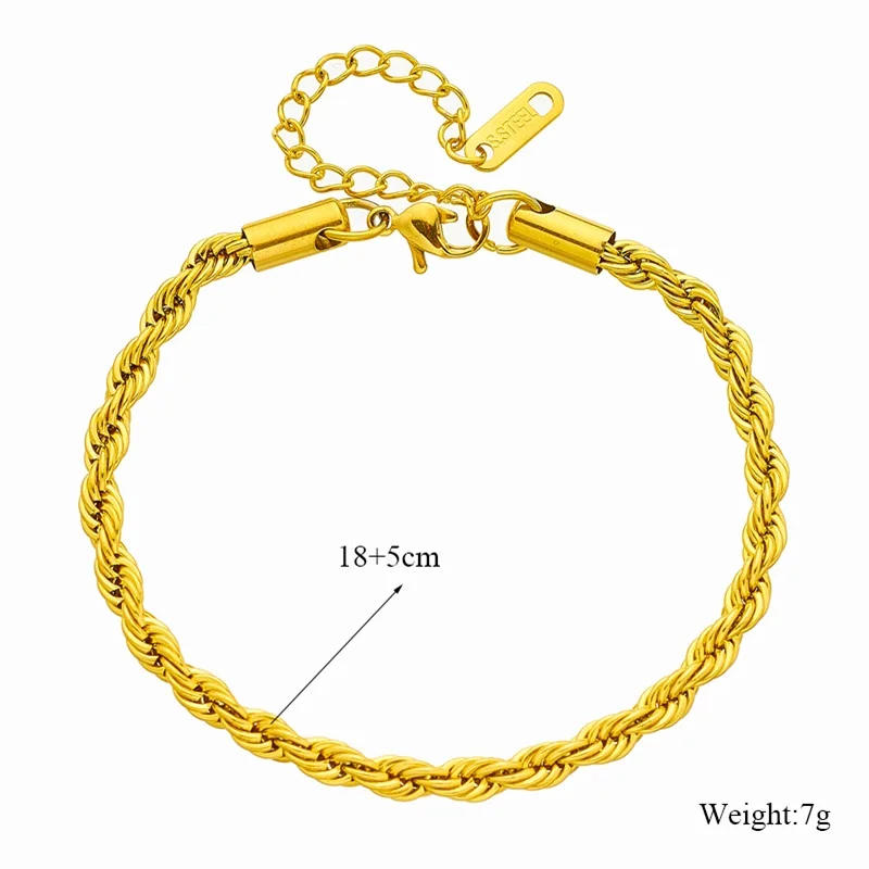 DIEYURO 316L Stainless Steel Gold Color Chain Necklace Bracelets For Women Girl Fashion Non-fading Lady Jewelry Set Accessories