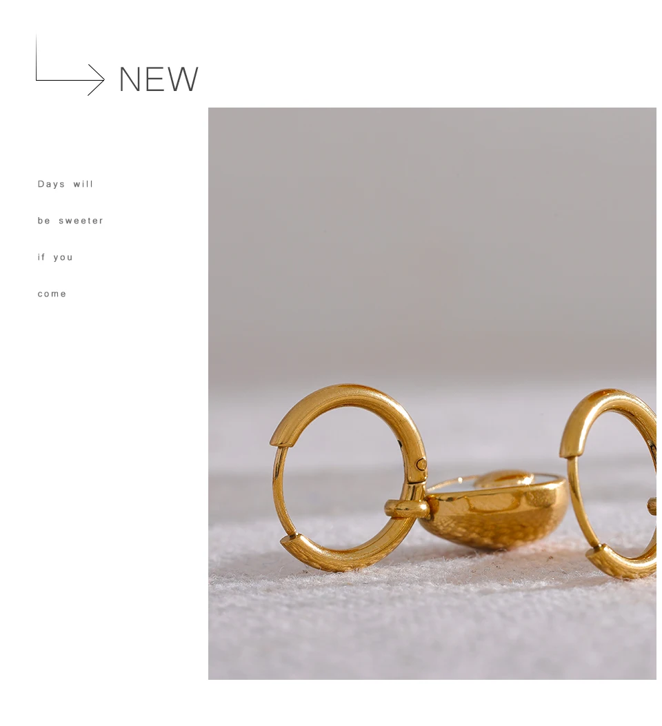 Yhpup Golden Avocado Drop Stainless Steel Fruit Huggie Hoop Earrings for Women Natural Shell Fashion Charm Cute Jewelry Gift