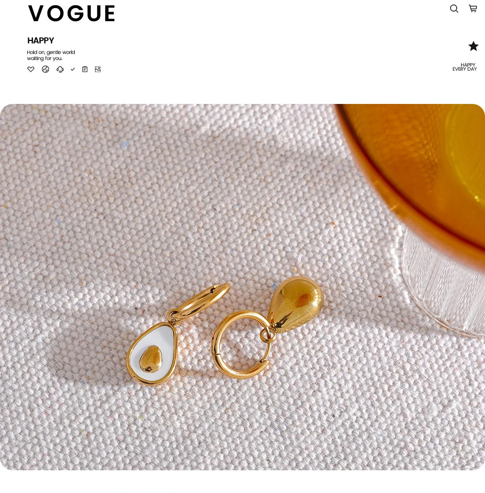 Yhpup Golden Avocado Drop Stainless Steel Fruit Huggie Hoop Earrings for Women Natural Shell Fashion Charm Cute Jewelry Gift