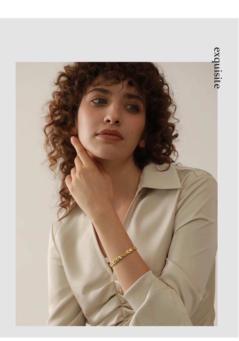 Yhpup 316L Stainless Steel Charm Polished Chain Golden Bracelet Bangle Statement Wide Pvd Adjustable Wrise Jewelry Women Men