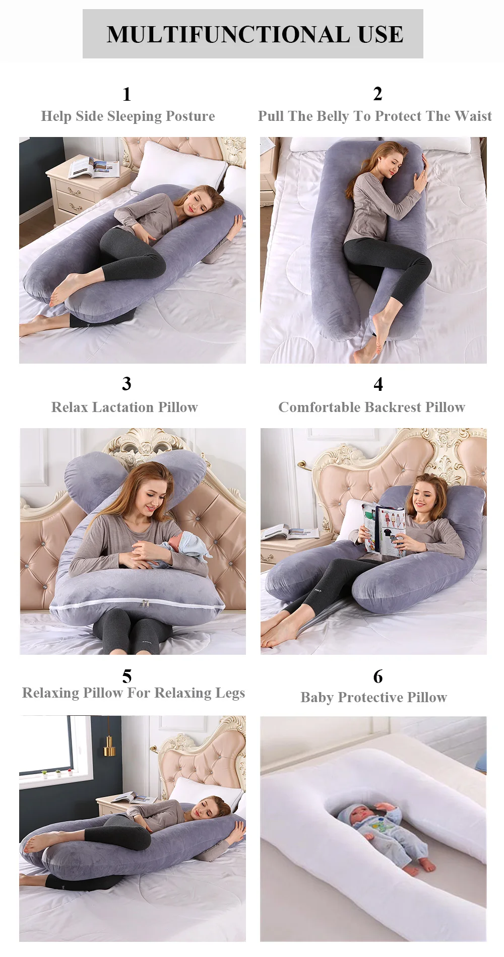 PANGDUBE Pregnancy Pillow 130x70cm Waist Support for Pregnant Women Sleeping Nursing Cushion Breastfeeding Maternity Body Pillow