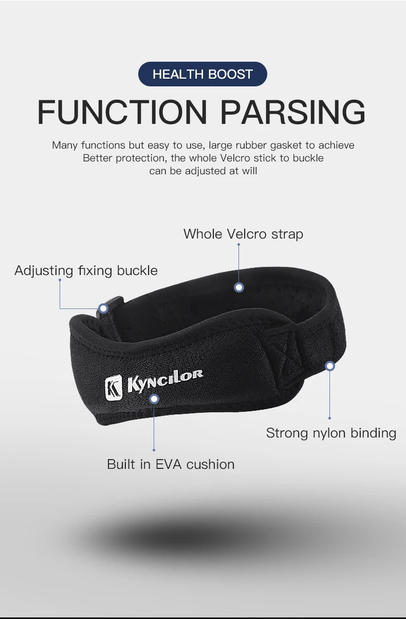 2 PC Sports Protection Patellar Strap Basketball Badminton Tennis Cycling Running Protection Support Patellar Pad Shock Absorpti
