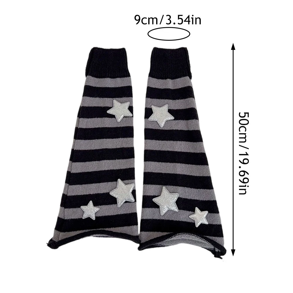 Y2K Leg Stockings Black White Grey Harajuku Punk Knee Socks Lolita Over Knee High Sock Japanese Style Leg Warmer Sexy Accessory
