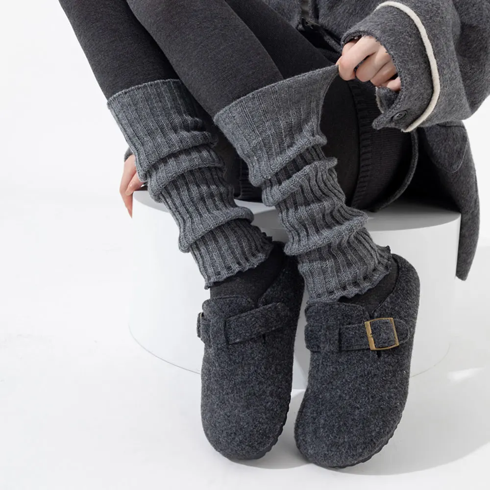 Autumn And Winter Women Leg Warmers Classic Black White Lolita Knitted Foot Cover Long Socks JK Japanese Sweet Leg Warmers Girls