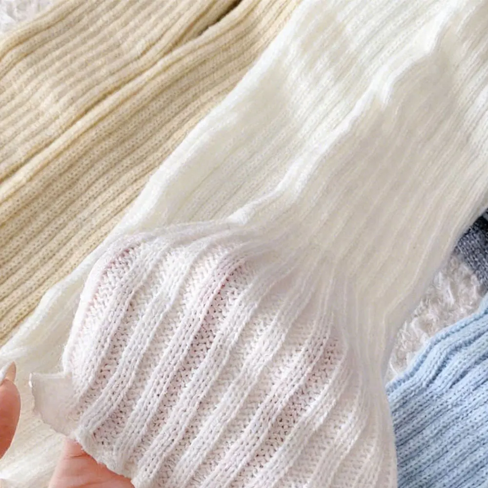 Autumn And Winter Women Leg Warmers Classic Black White Lolita Knitted Foot Cover Long Socks JK Japanese Sweet Leg Warmers Girls