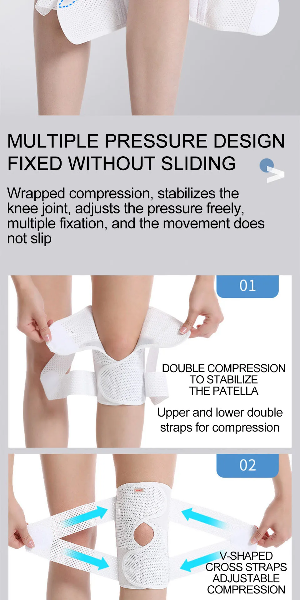 AOLIKES 1PCS Compression Knee Pad For Relieve Meniscal Tear Knee Pain Arthritis Joint Pain Relief Breathable Knee Support