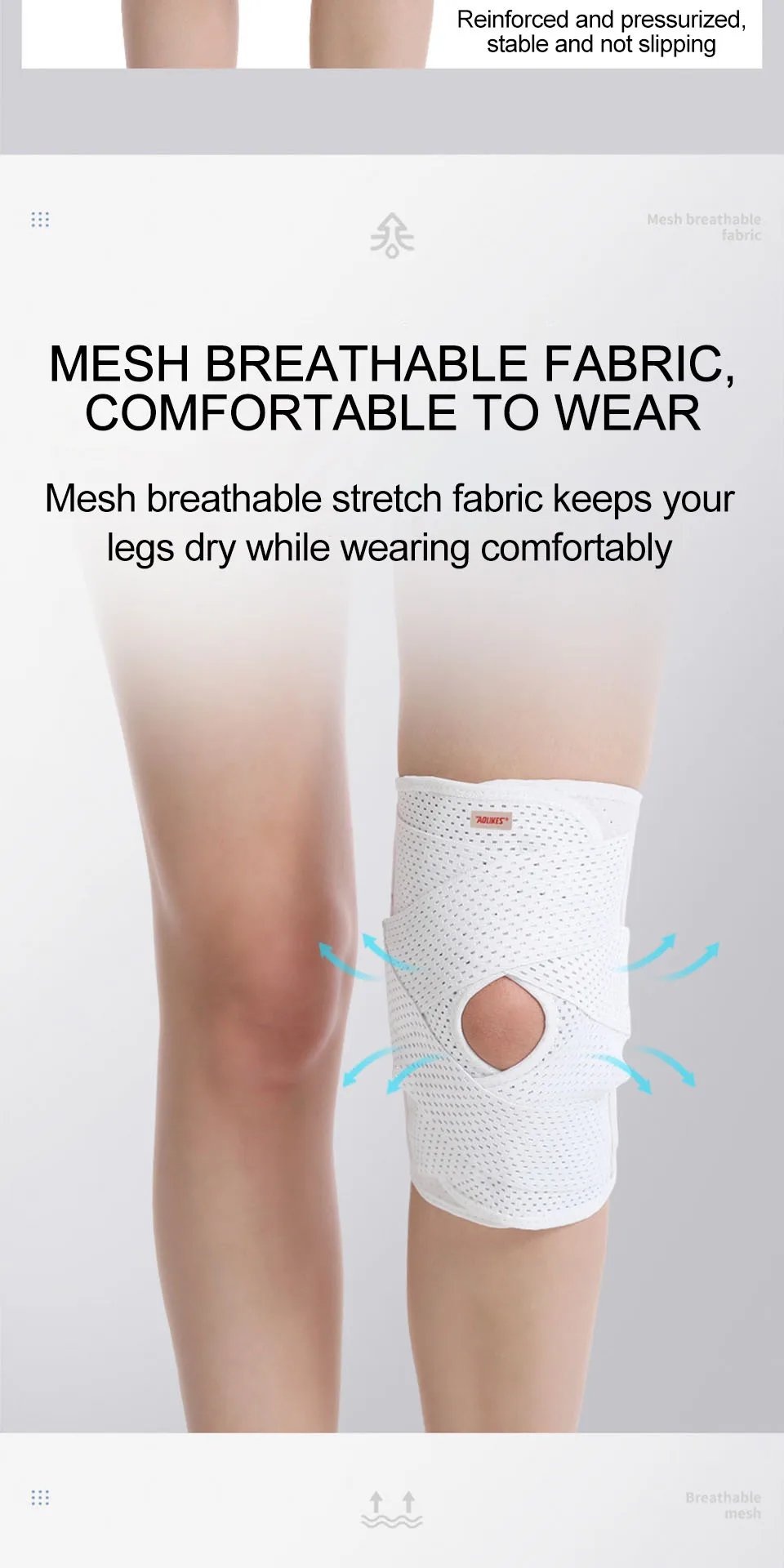 AOLIKES 1PCS Compression Knee Pad For Relieve Meniscal Tear Knee Pain Arthritis Joint Pain Relief Breathable Knee Support