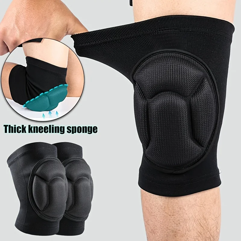 Thick Sponge Knee Pads Non Slip Shock Absorb Protective Volleyball Knee Brace Basketball Gym Workout Fitness Knee Protector