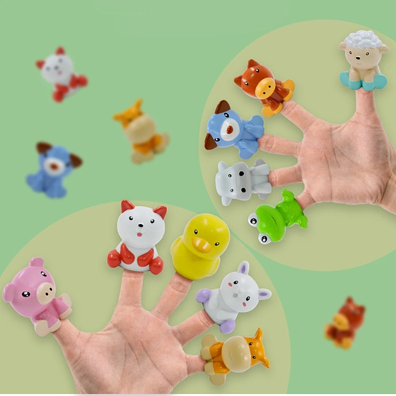 Toddler Montessori Learning Toys Counting Matching & Color Sorting Set Farm Animal Finger Puppets Barn Toy Peekaboo Game