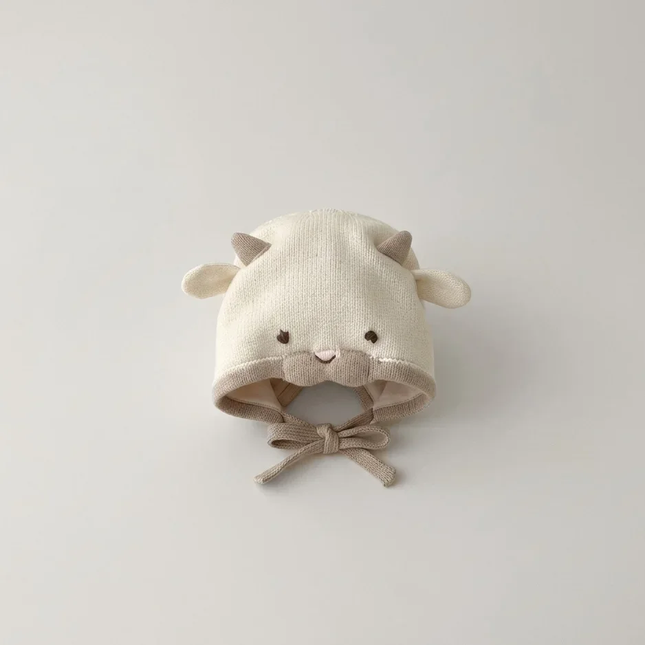 Winter Cartoon Baby Boys Girls Hats Rabbit Bear Knitted Children Ear Protection Hat Windproof Warm Soft Toddler Kids Cap