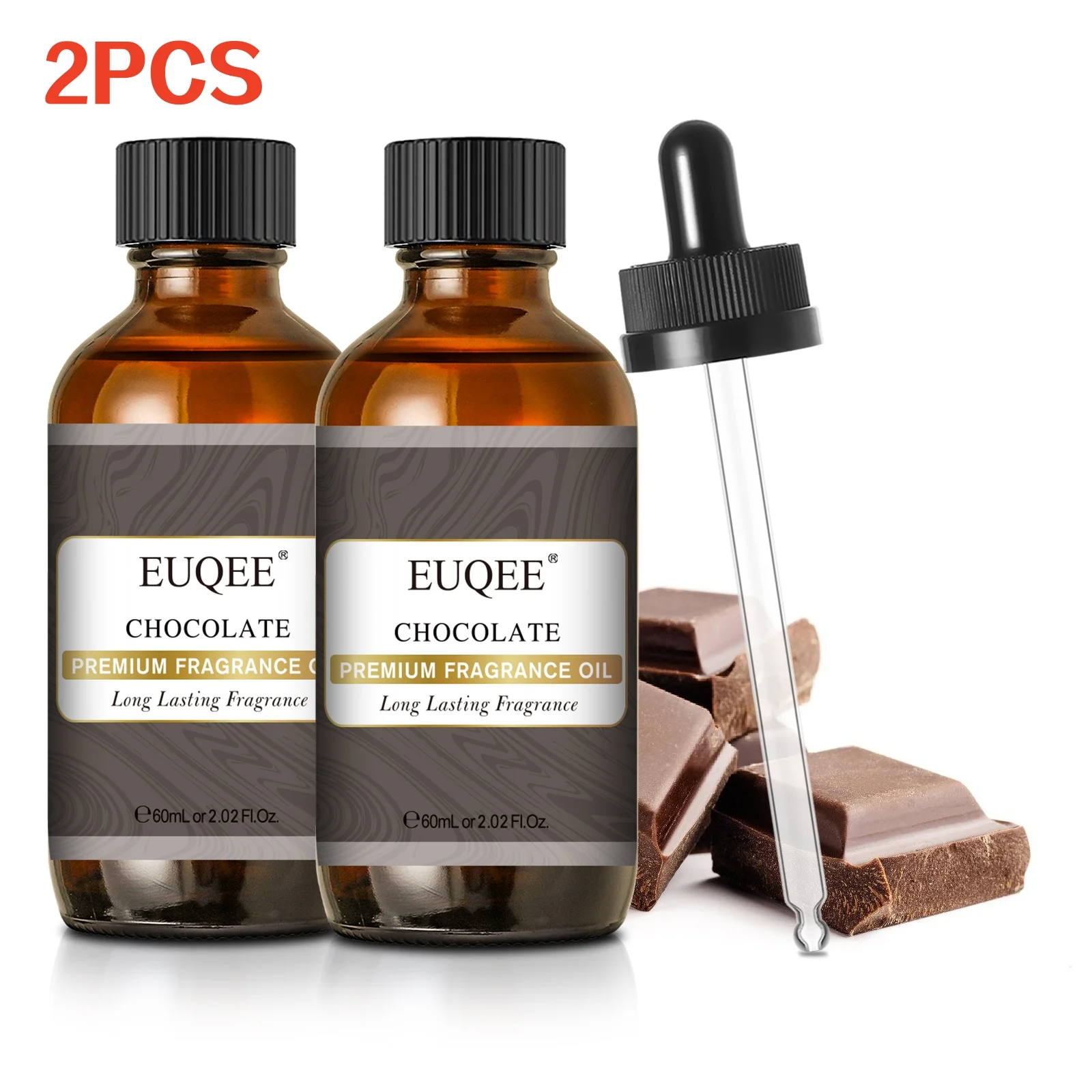 EUQEE 60ml (2 Fl.Oz.) Men's Fragrance Oil For Reed Diffuser, Car Diffusion-Leather Coffee Bamboo & Teak Bay Rum Aromatherapy Oil