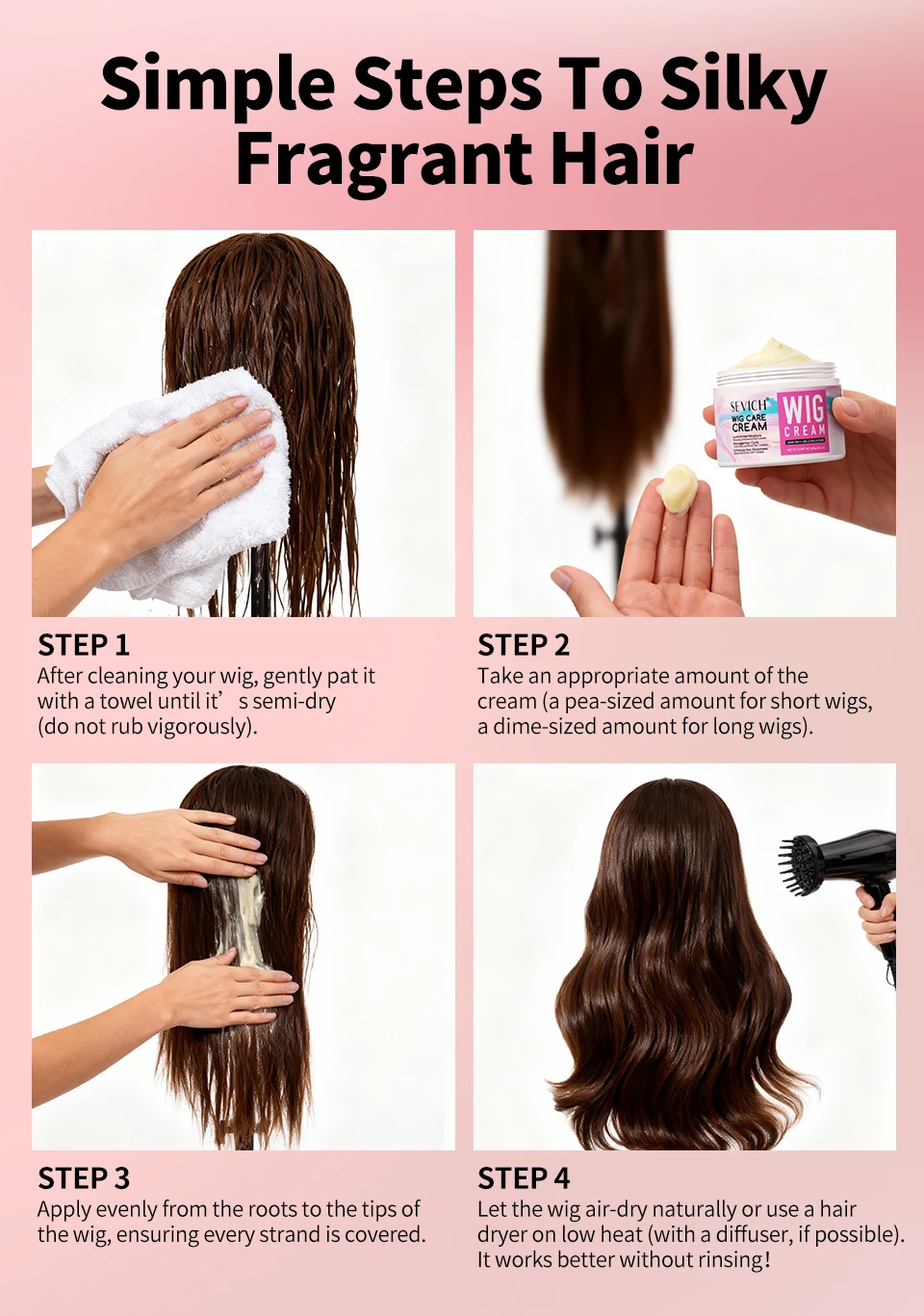 SEVICH Professional Wig Hair Care Products Wig Smoothing Keratin Hair Mask Oil Control Deep Cleansing Wig Shampoo Wig Care Spray