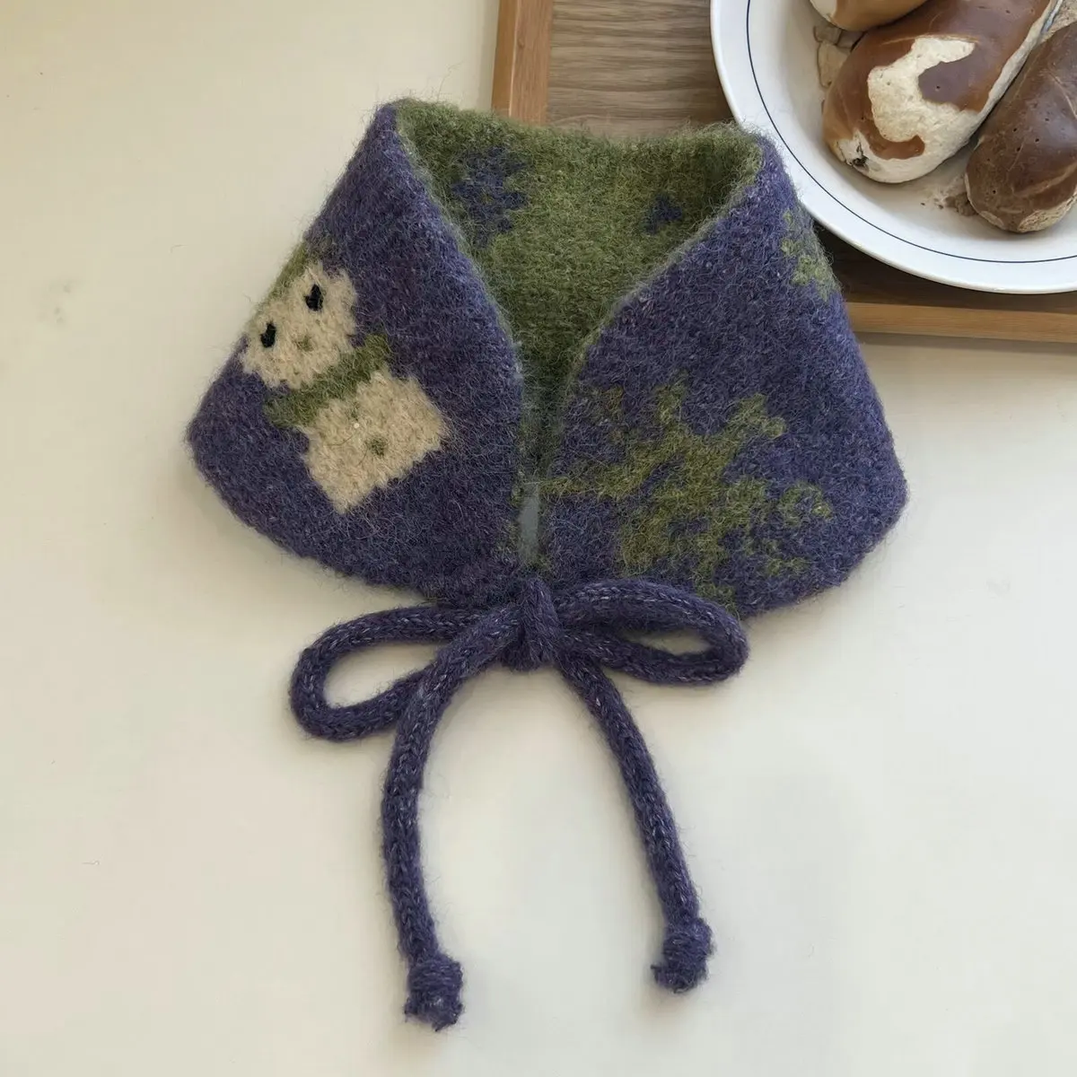 Cute Snowman Jacquard Knit Earmuffs for Women Winter Cold Protection Plush Ear Warmers Korean Style Windproof Strap Ear Muffs