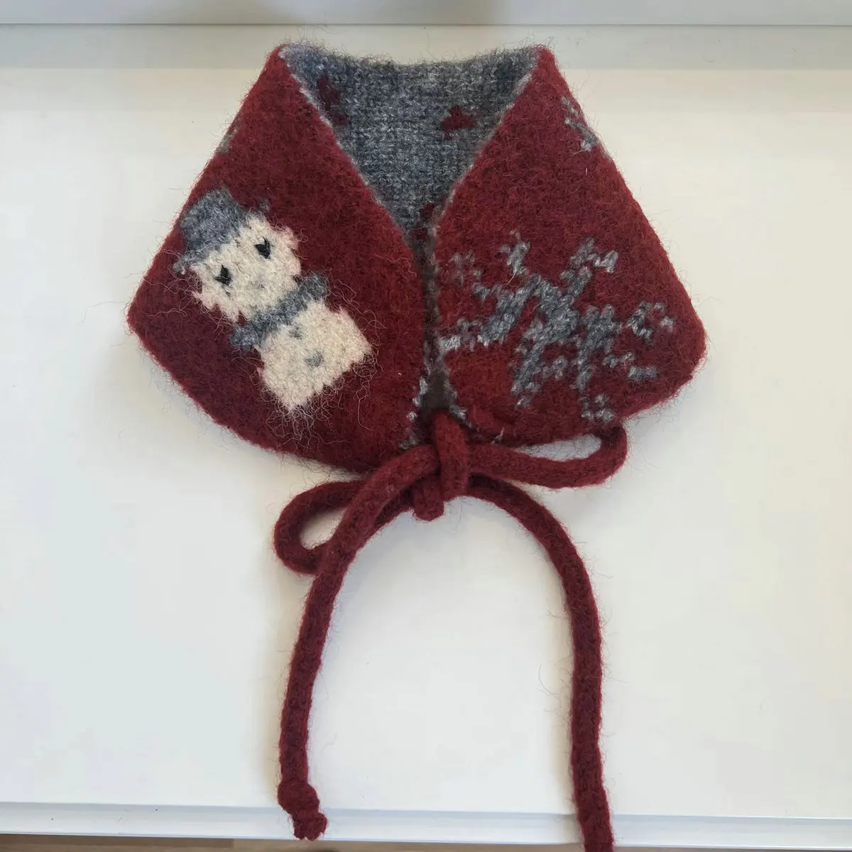 Cute Snowman Jacquard Knit Earmuffs for Women Winter Cold Protection Plush Ear Warmers Korean Style Windproof Strap Ear Muffs