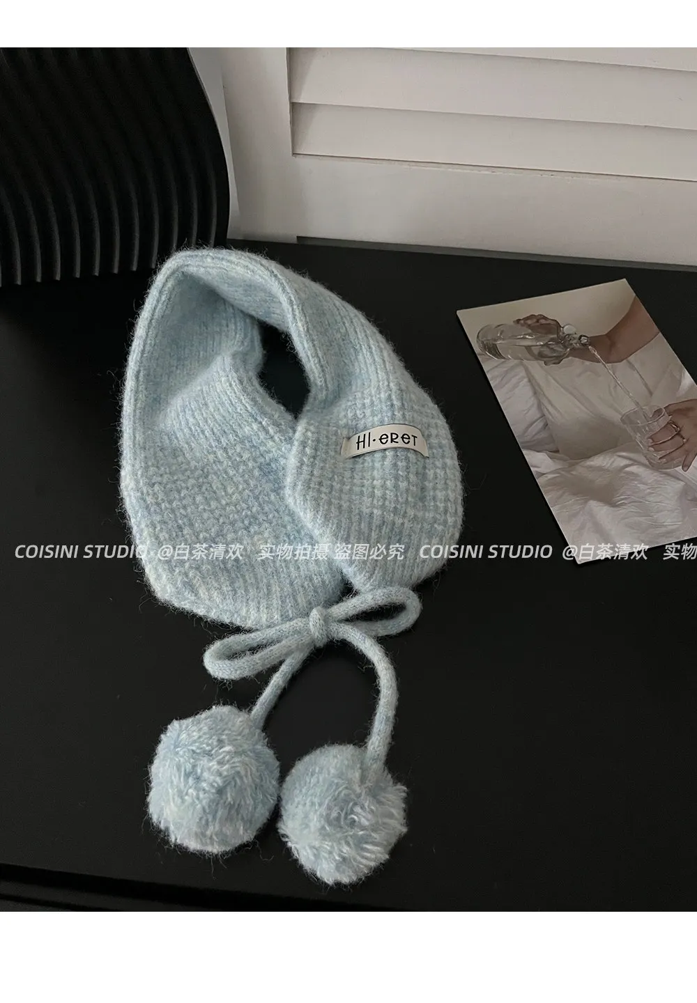 Y2K Sweet Fuzzy Knit Earmuffs Fo Women Warmer Headband Bow Pom‑pom Decoration Winter Windproof Ear Muff Streetwear Ear Cover
