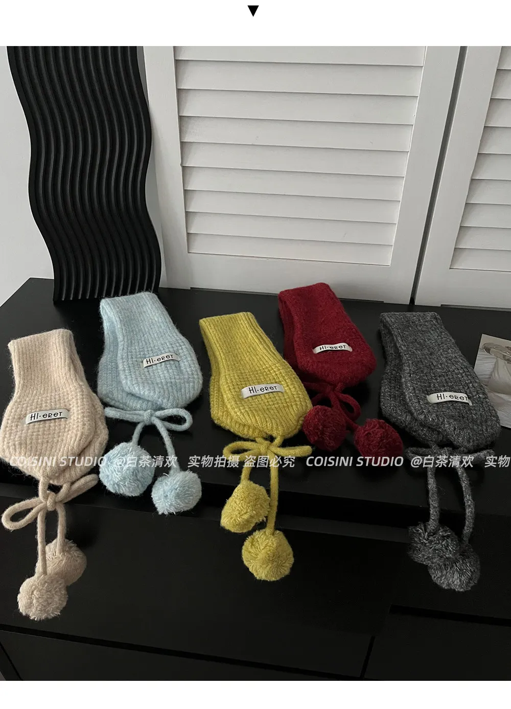 Y2K Sweet Fuzzy Knit Earmuffs Fo Women Warmer Headband Bow Pom‑pom Decoration Winter Windproof Ear Muff Streetwear Ear Cover