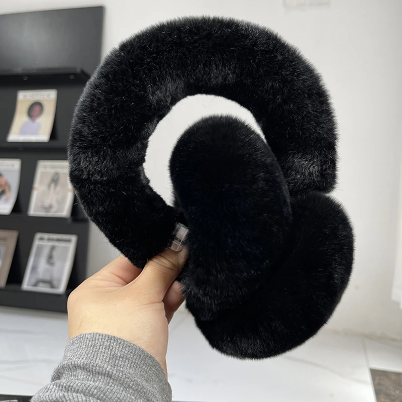 Real Fur Earmuffs Winter Russian Women Warm Genuine Rex Rabbit Fur Earmuff Fashion Lovely Natural Fur Earflaps Wholesale Retail