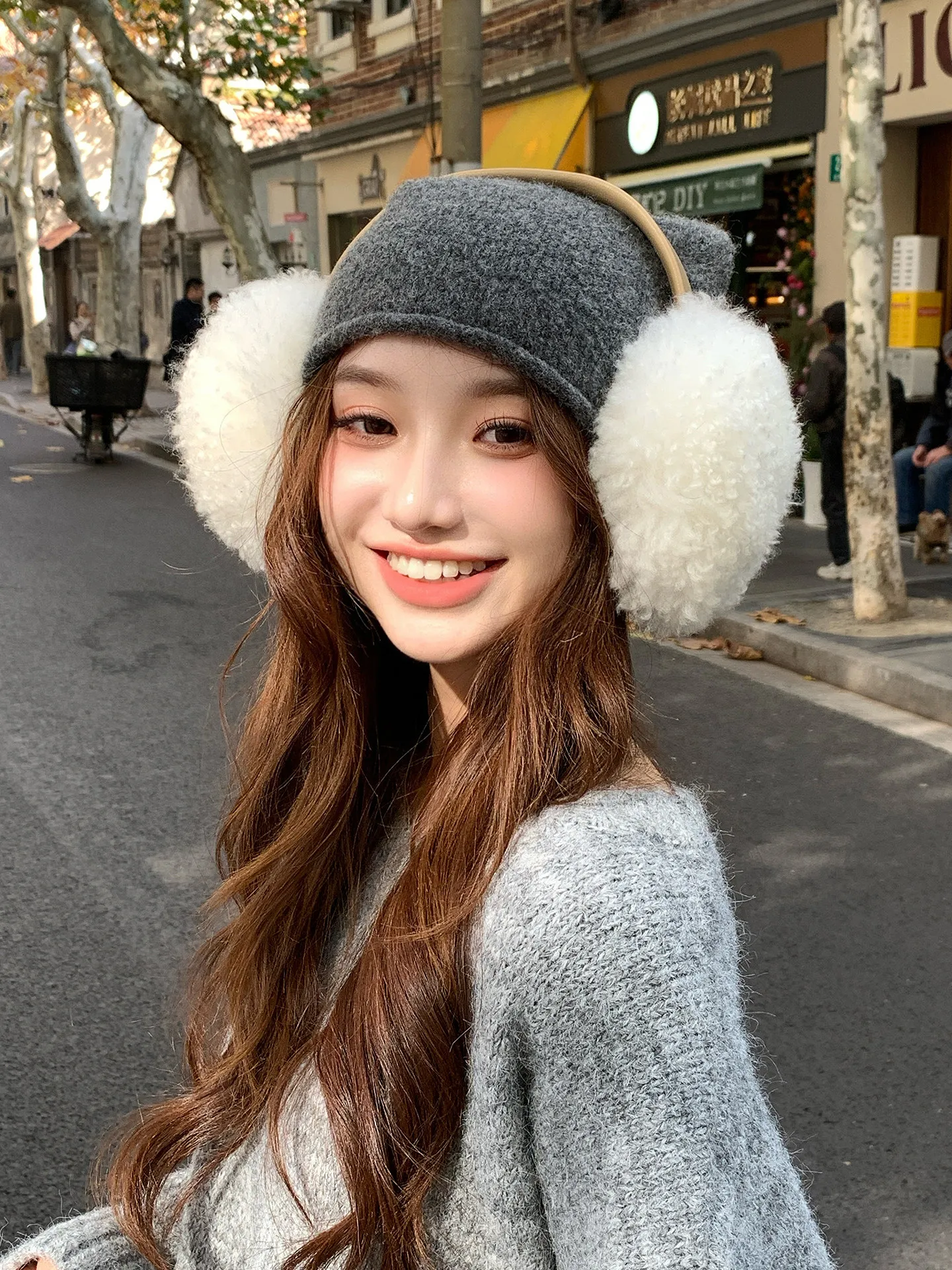 Women Genuine Sheepskin Earmuffs Real Wool Winter Warm Ear Warmer Foldable Ear Covers Cold Ear Protector Outdoor Muffs