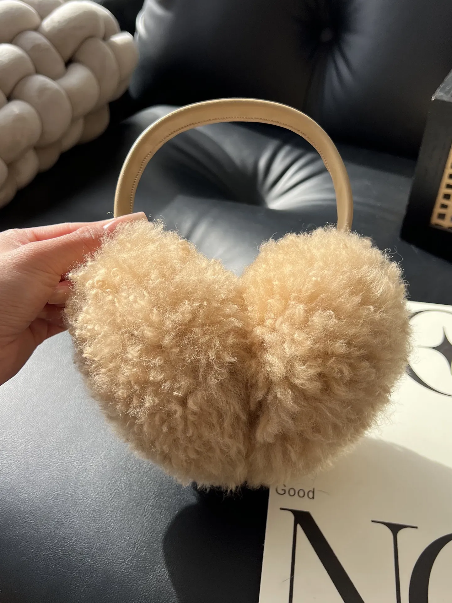Women Genuine Sheepskin Earmuffs Real Wool Winter Warm Ear Warmer Foldable Ear Covers Cold Ear Protector Outdoor Muffs