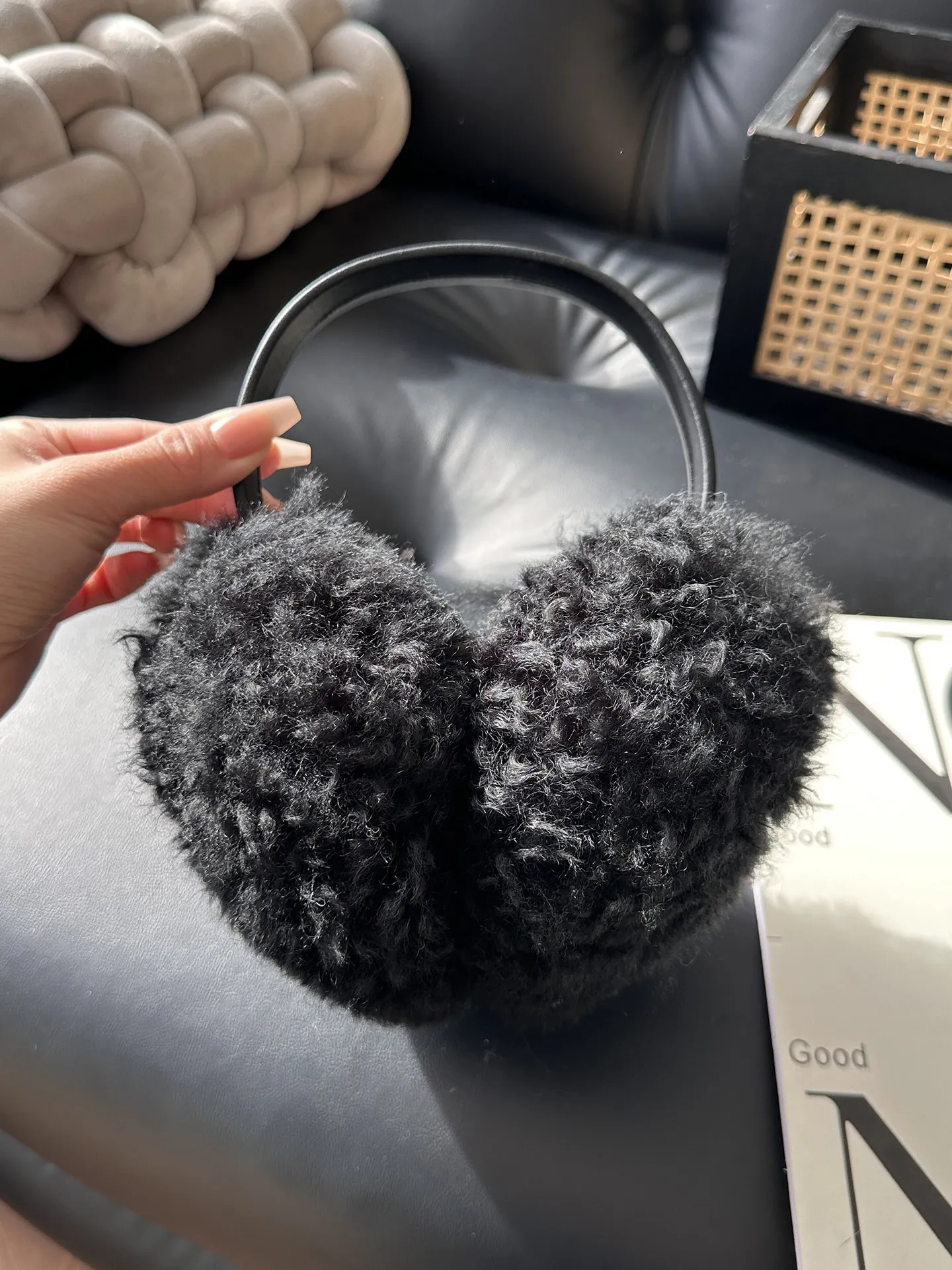 Women Genuine Sheepskin Earmuffs Real Wool Winter Warm Ear Warmer Foldable Ear Covers Cold Ear Protector Outdoor Muffs