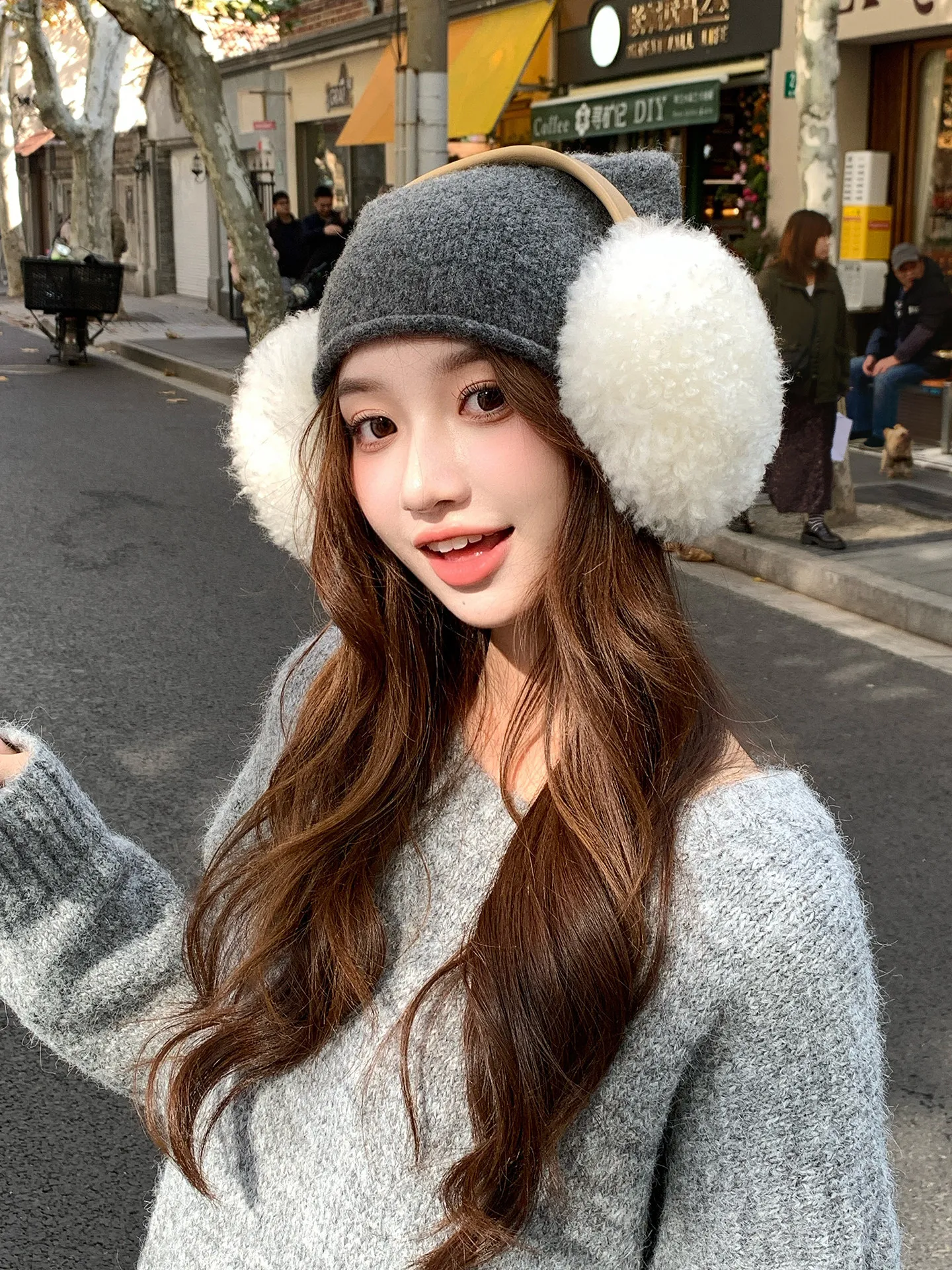 Women Genuine Sheepskin Earmuffs Real Wool Winter Warm Ear Warmer Foldable Ear Covers Cold Ear Protector Outdoor Muffs