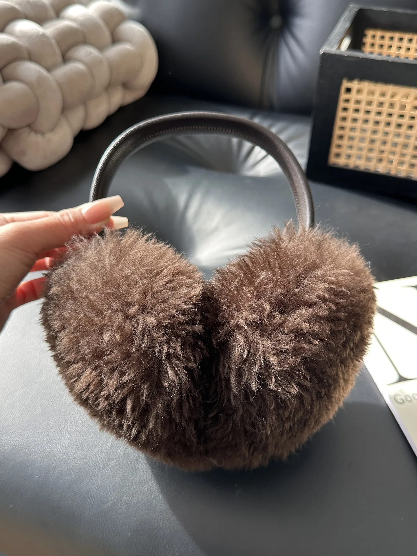 Women Genuine Sheepskin Earmuffs Real Wool Winter Warm Ear Warmer Foldable Ear Covers Cold Ear Protector Outdoor Muffs