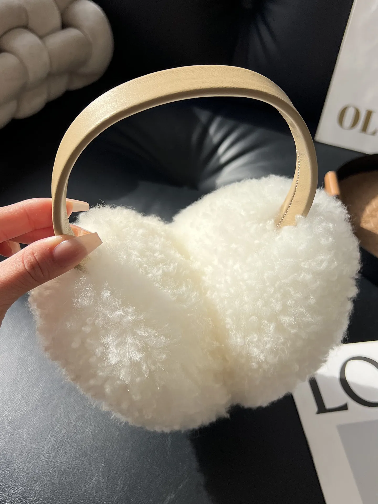Women Genuine Sheepskin Earmuffs Real Wool Winter Warm Ear Warmer Foldable Ear Covers Cold Ear Protector Outdoor Muffs