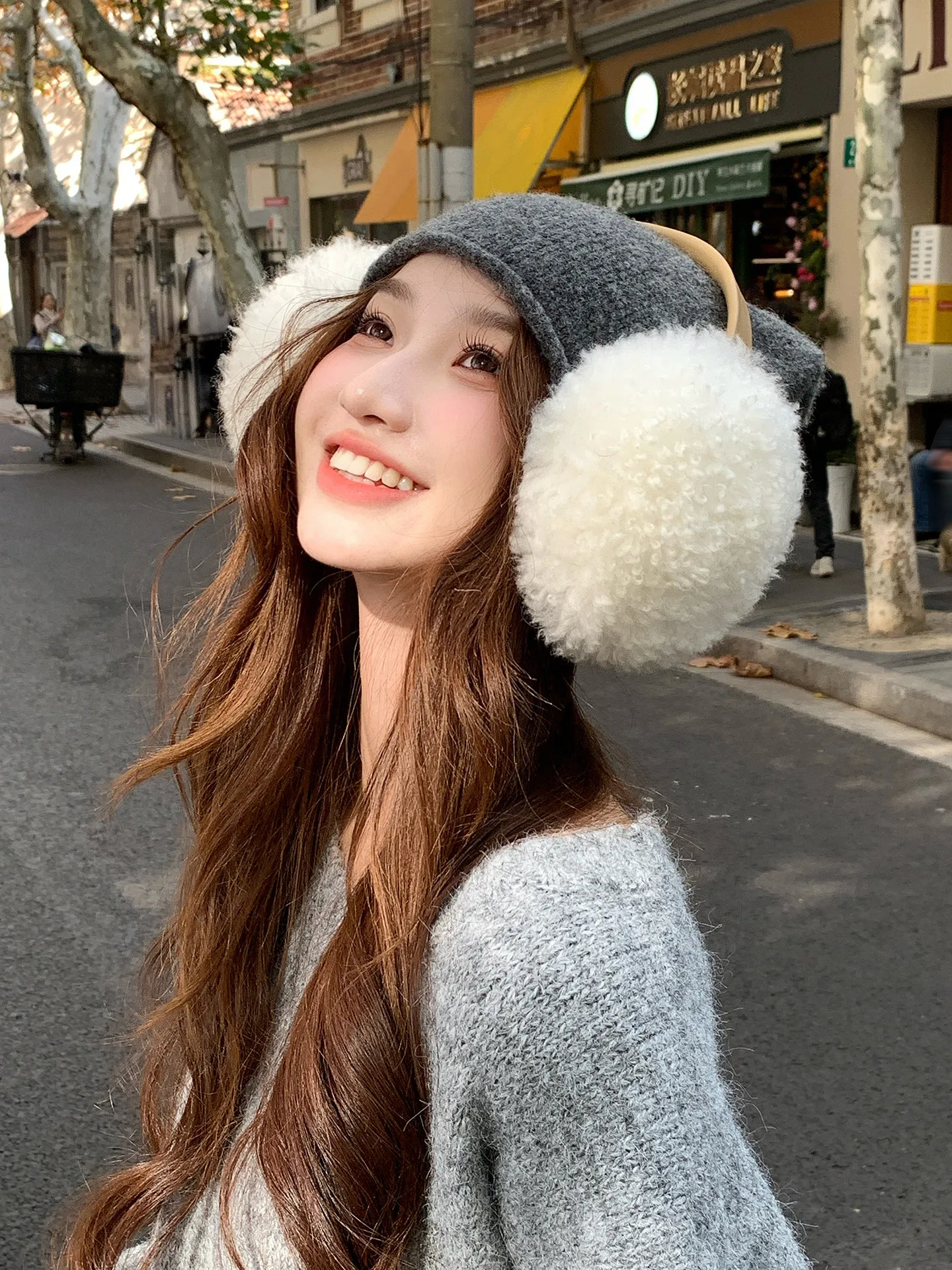 Women Genuine Sheepskin Earmuffs Real Wool Winter Warm Ear Warmer Foldable Ear Covers Cold Ear Protector Outdoor Muffs