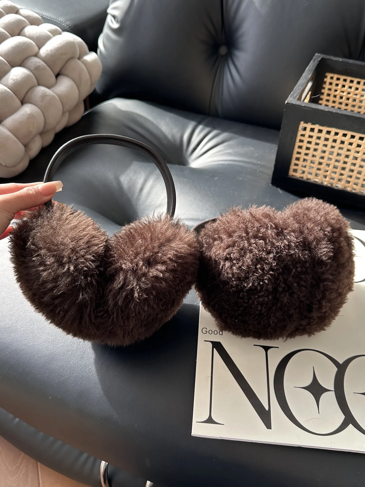 Women Genuine Sheepskin Earmuffs Real Wool Winter Warm Ear Warmer Foldable Ear Covers Cold Ear Protector Outdoor Muffs