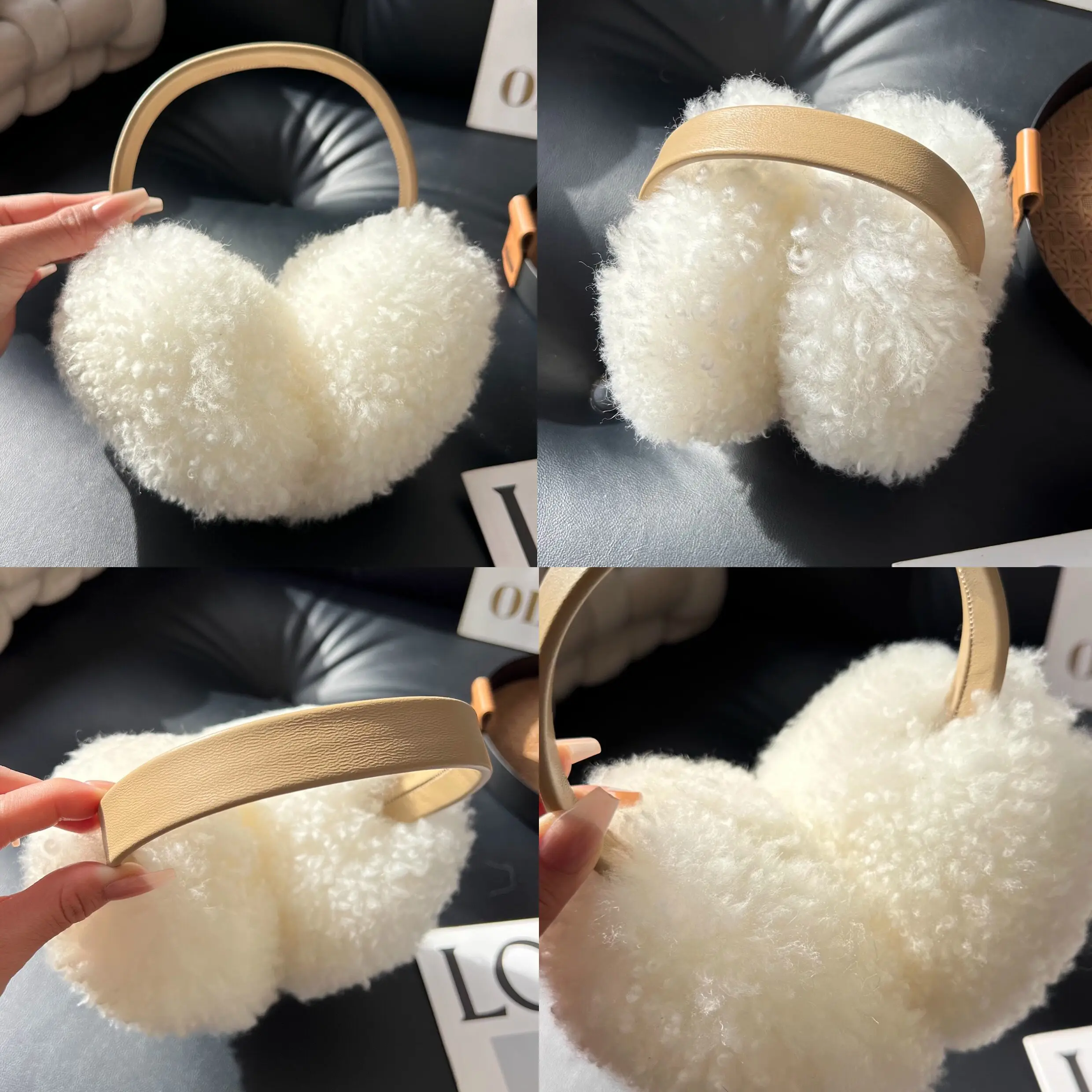 Women Genuine Sheepskin Earmuffs Real Wool Winter Warm Ear Warmer Foldable Ear Covers Cold Ear Protector Outdoor Muffs