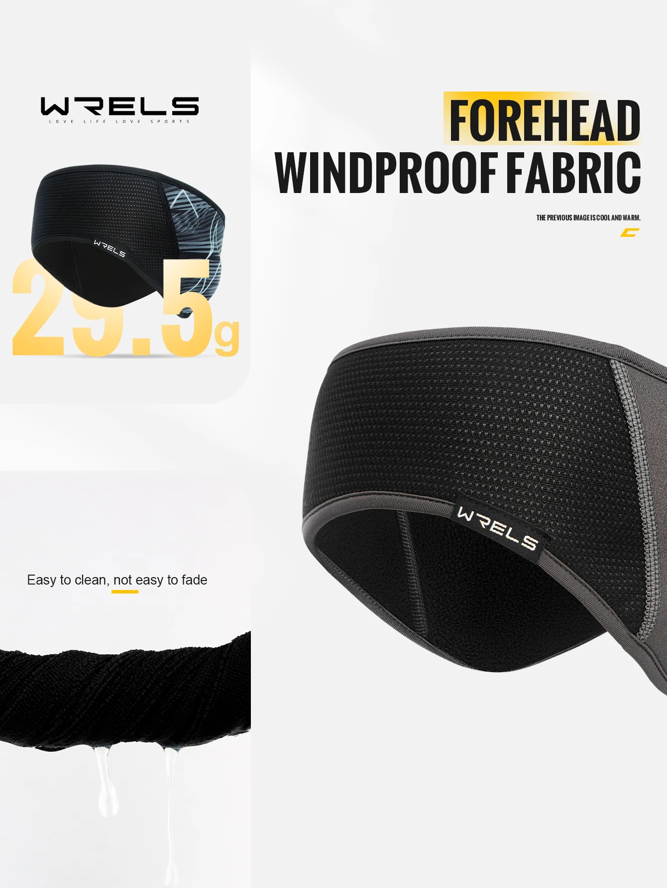 WRELS Cycling Fleece Ear Cover Winter Windproof Hiking Headwear Workout Fleece Ear Muffs Men Women Warm Running Ski Sports Band