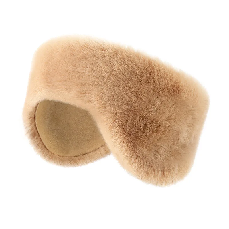 Faux Fur Ear Warmers for Women Winter Warm Plush Earmuffs for Baseball Caps Adjustable Soft Ear Covers