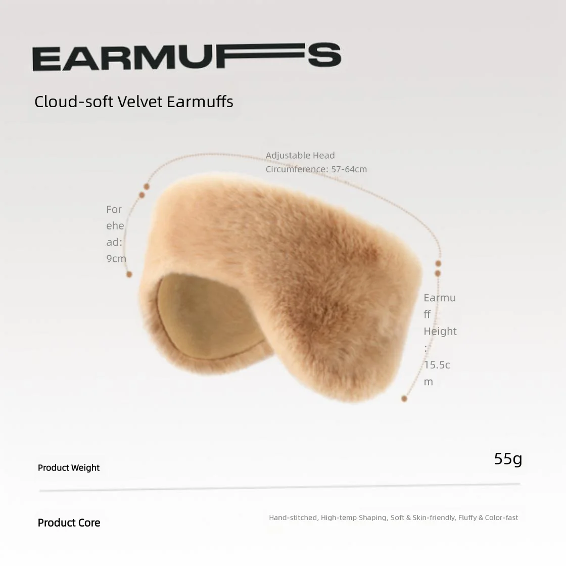 Faux Fur Ear Warmers for Women Winter Warm Plush Earmuffs for Baseball Caps Adjustable Soft Ear Covers