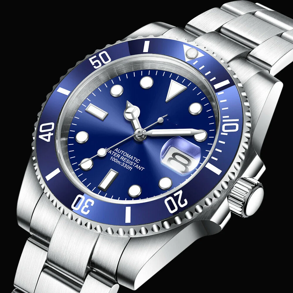 Custom Logo Men Watches Luxury 40mm NH35/MIYOTA Automatic Mechanical Wristwatches Ceramic 100M Dive Watch Sapphire Luminous