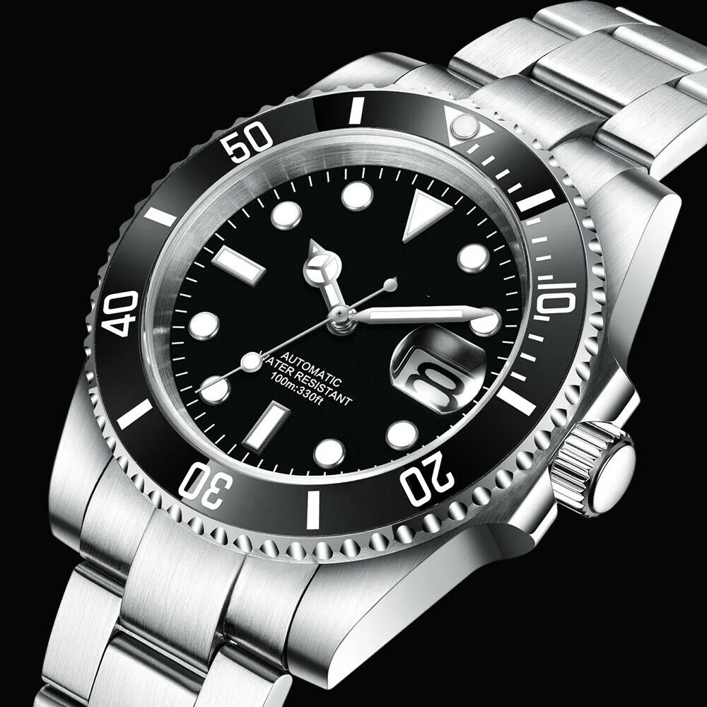 Custom Logo Men Watches Luxury 40mm NH35/MIYOTA Automatic Mechanical Wristwatches Ceramic 100M Dive Watch Sapphire Luminous